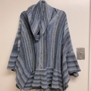 Angeleno One Size Cowl Neck Sweater Poncho Top